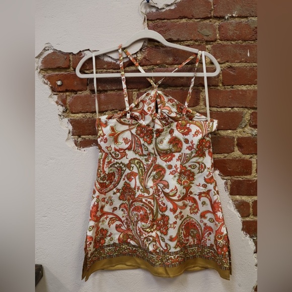 Silk Paisley Halter Tank Top - Picture 4 of 7